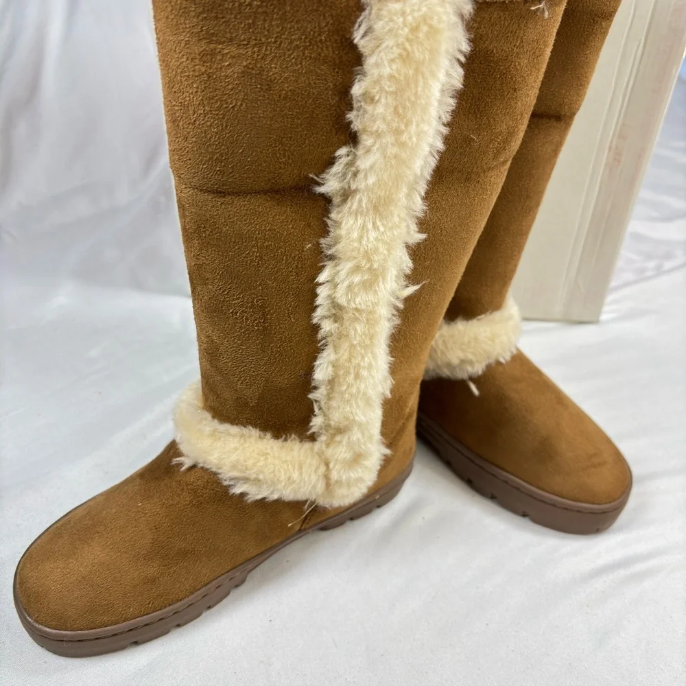 Style & Co Genuine Suede Boots –‎ Chestnut Tan size 6 NWB
